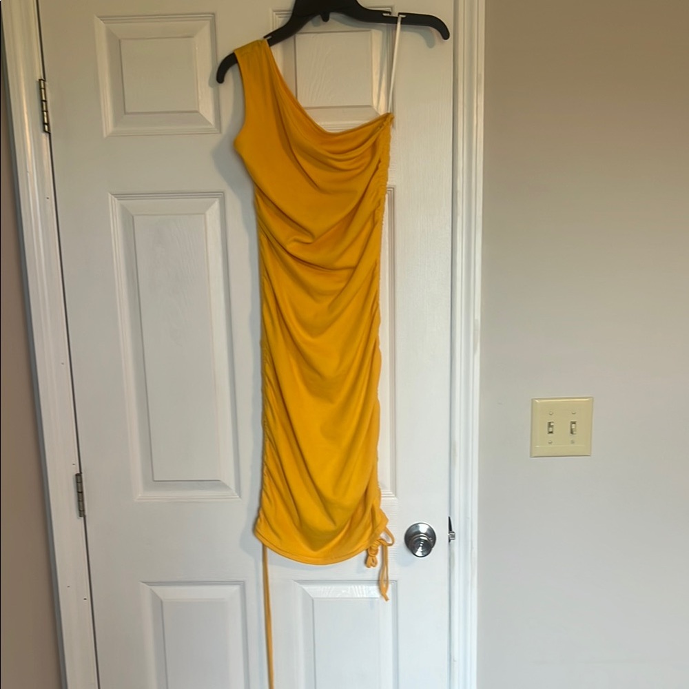 Yellow Draped Dress